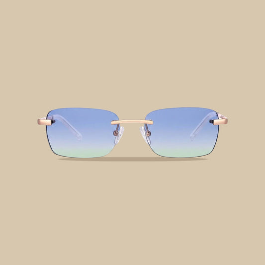 Gafas degradado azul | Bañadas en oro de 9K, varillas blancas