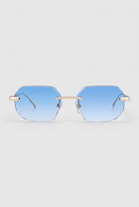 Astos Eyewear Diamond Cut Sky Blue - randloze zonnebril, vooraanzicht