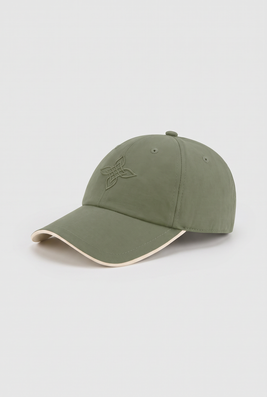 Baseball cap groen, productfoto schuin vooraanzicht