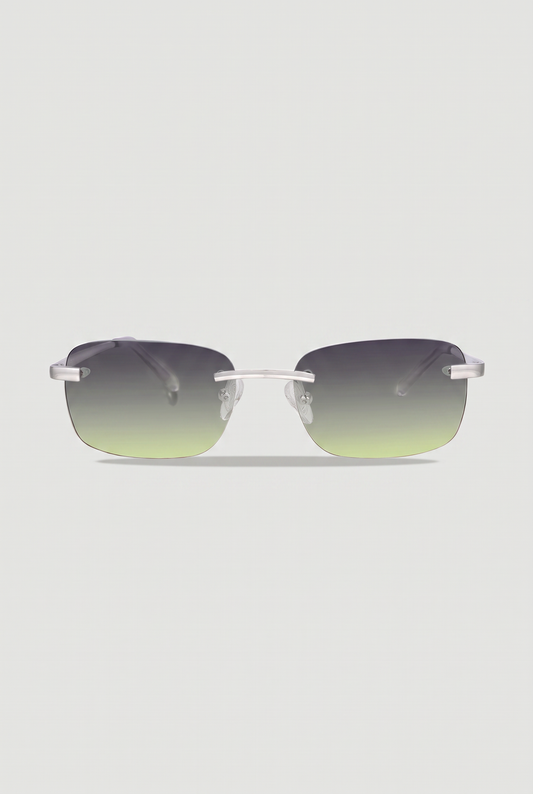 Eyewear Green Silver zonnebril grijs-groene glazen zilver montuur - vooraanzicht