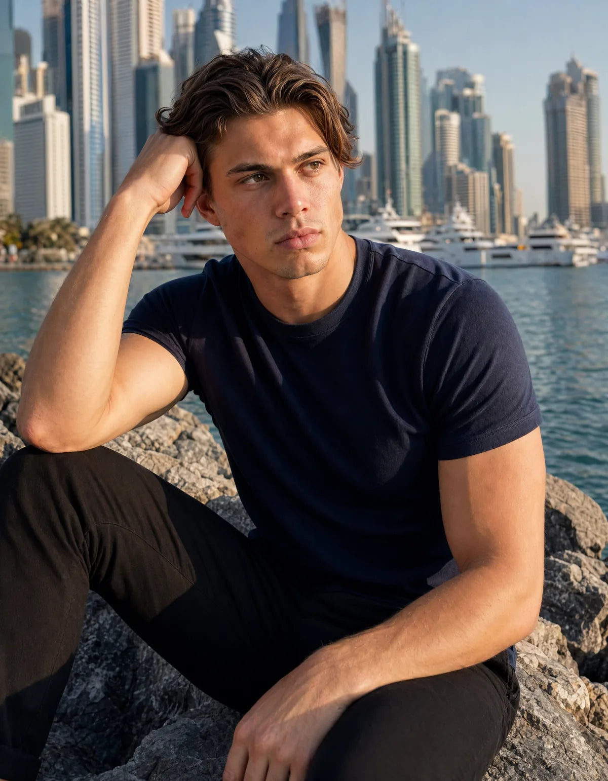 Premium glans shirt - Navy