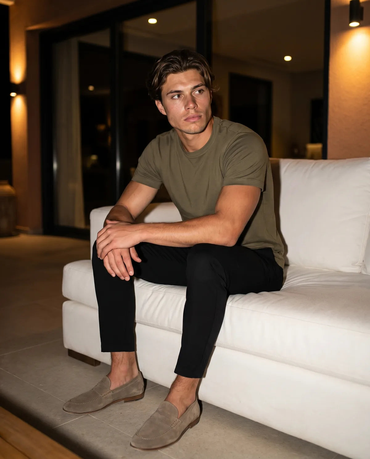 Premium glans shirt - Bruin