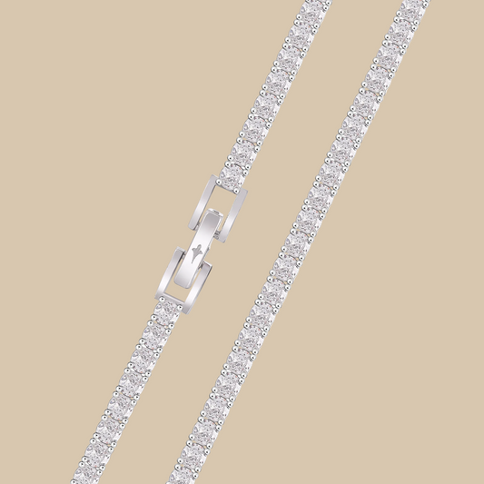 Tennis Chain - White Gold Plated