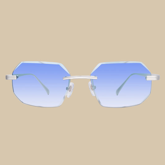 Eyewear Silver Diamond Cut Sky Blue
