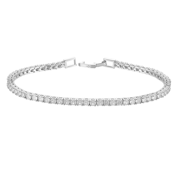 Men's Tennis Bracelet - White Gold