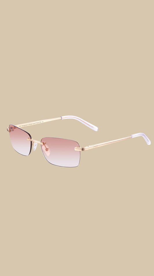 Eyewear Brown gradient  | 9K Gold plated
