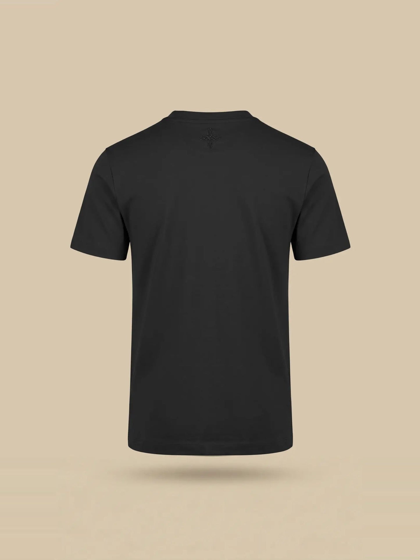 Premium glans shirt zwart, achteraanzicht