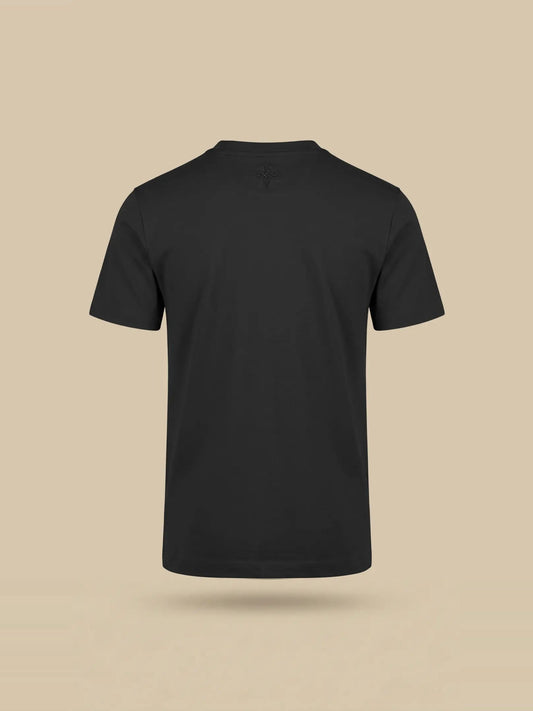 Premium glans shirt zwart, achteraanzicht