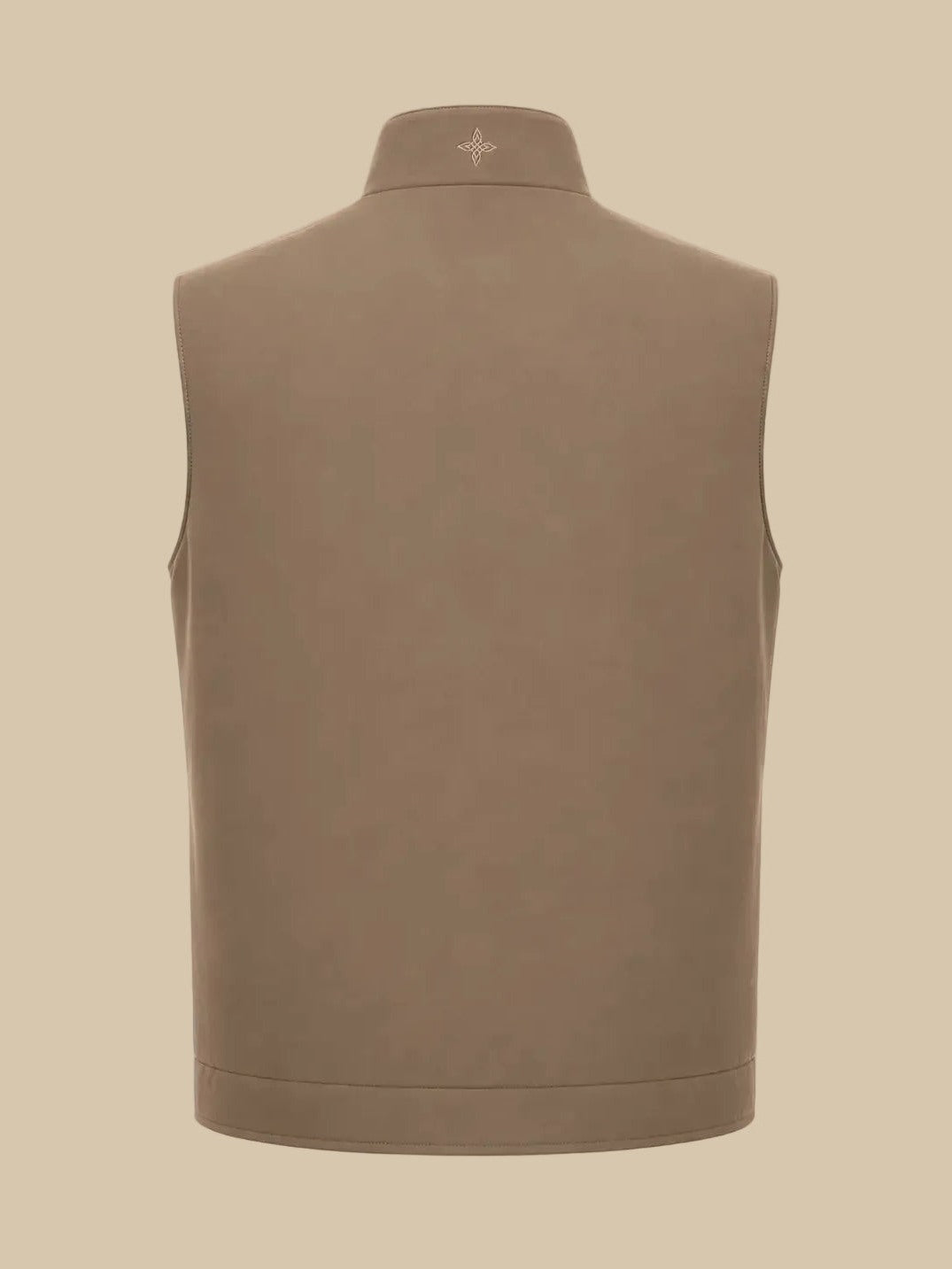 Tweezijdige bodywarmer beige, achteraanzicht