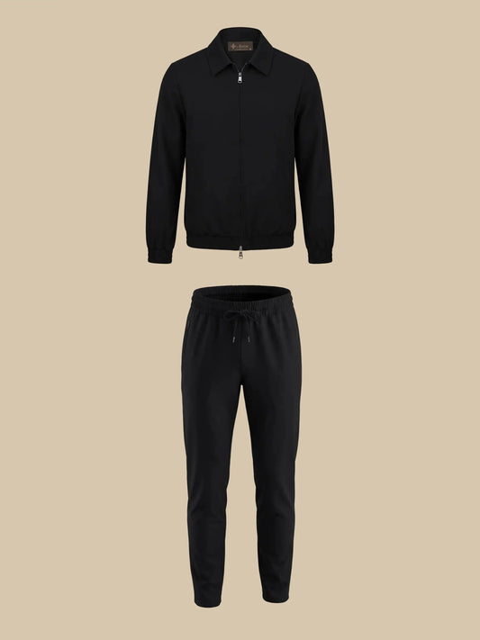 Tech suit zwart, jack en jogger als set