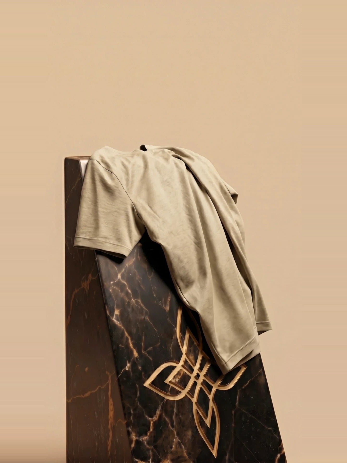 Camiseta premium brillante - Beige