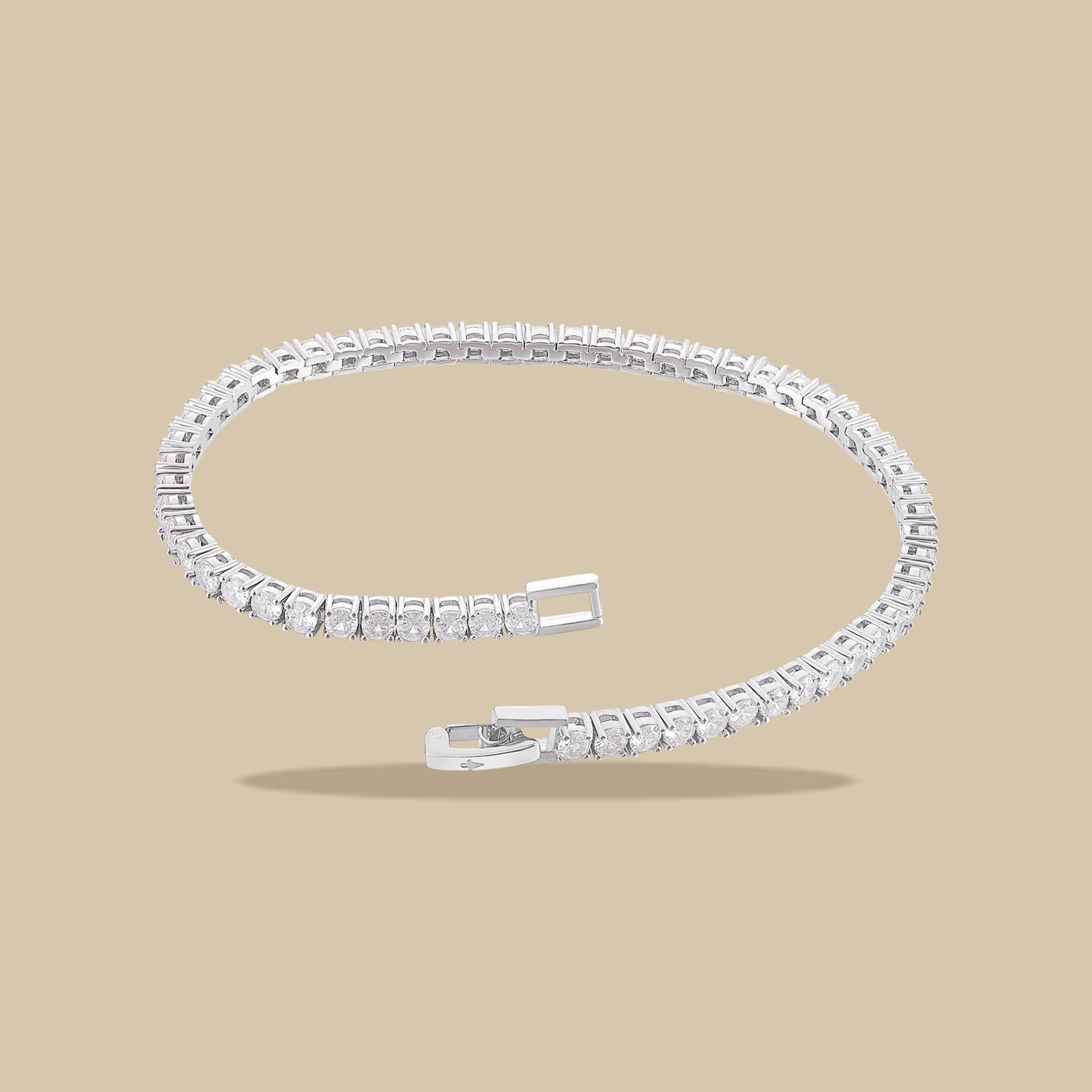 Pulsera de tenis - Chapada en oro blanco