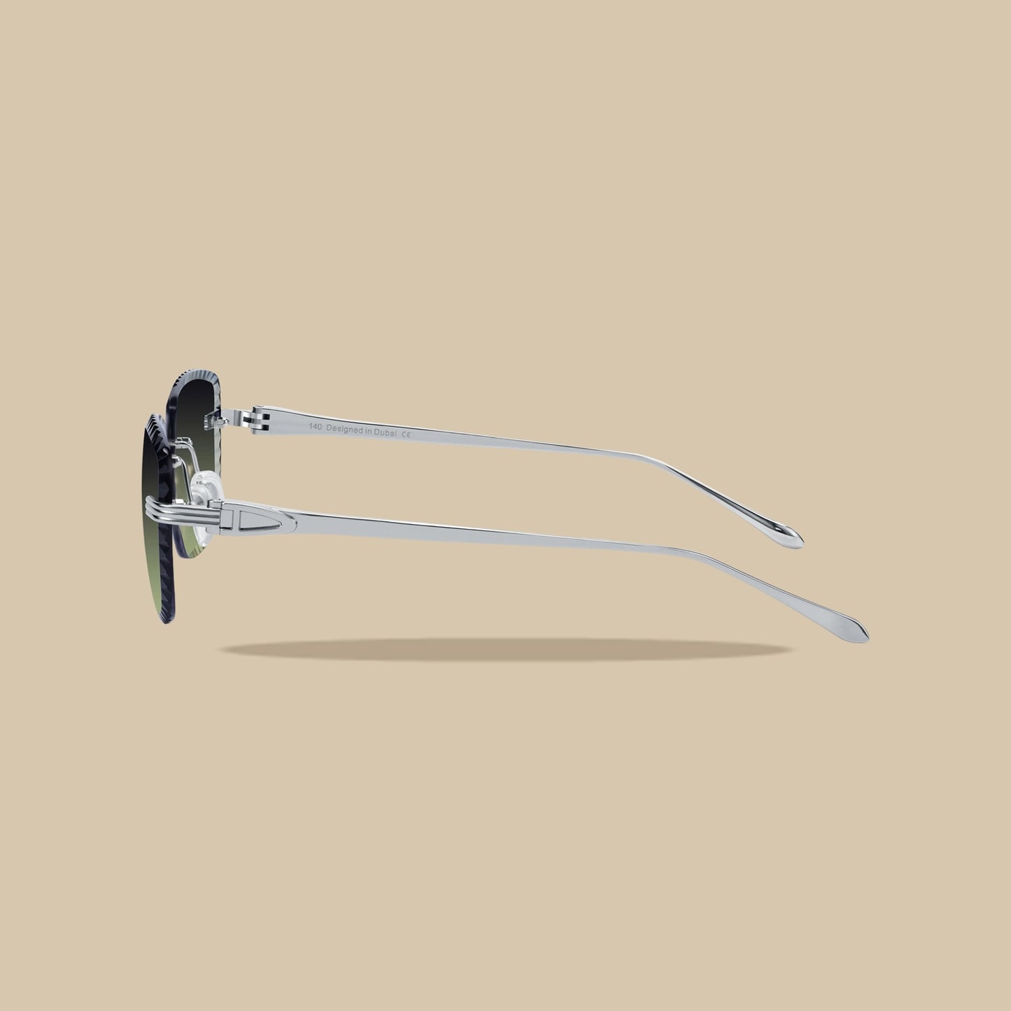 Brille Premium Diamond Cut Silber Grün