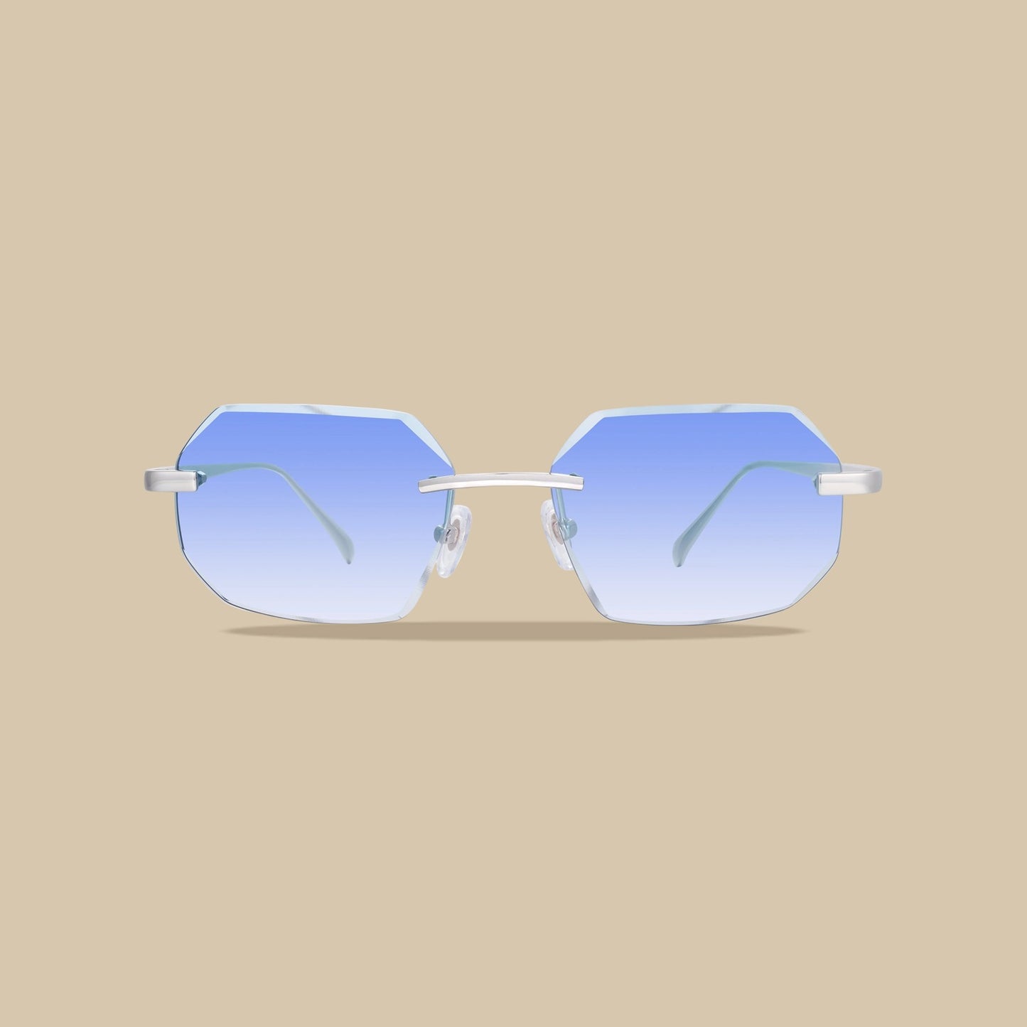 Brille Silber Diamond Cut Himmelblau