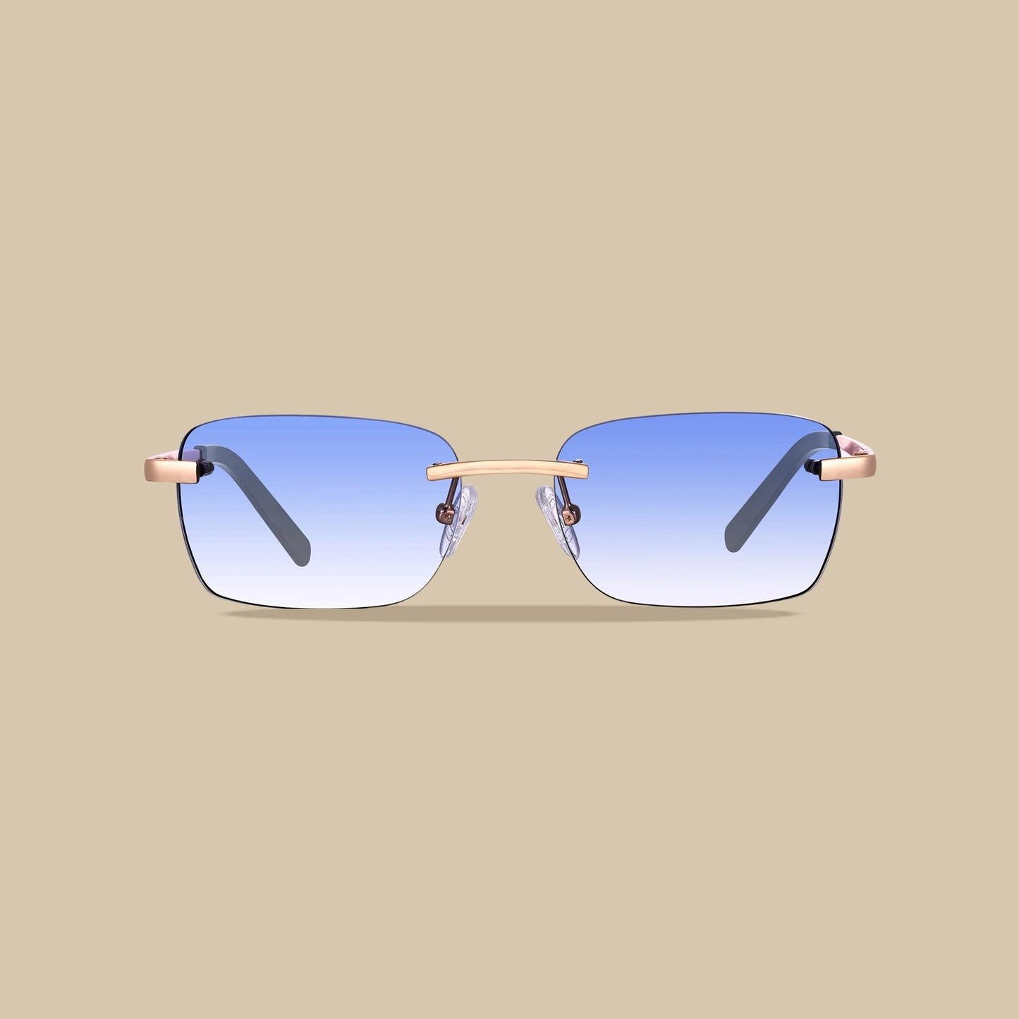 Brille Blauer Verlauf | 9K vergoldet, schwarze Bügel