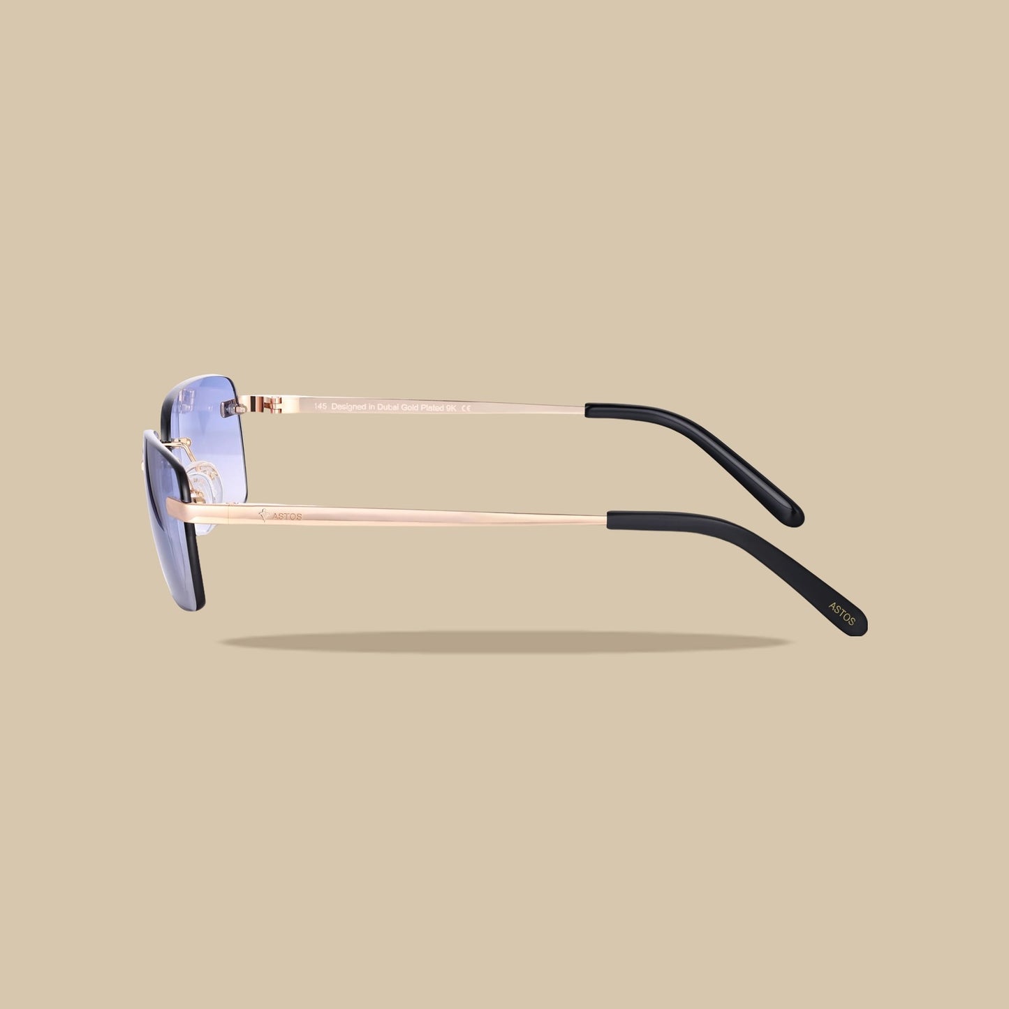 Brille Blauer Verlauf | 9K vergoldet, schwarze Bügel