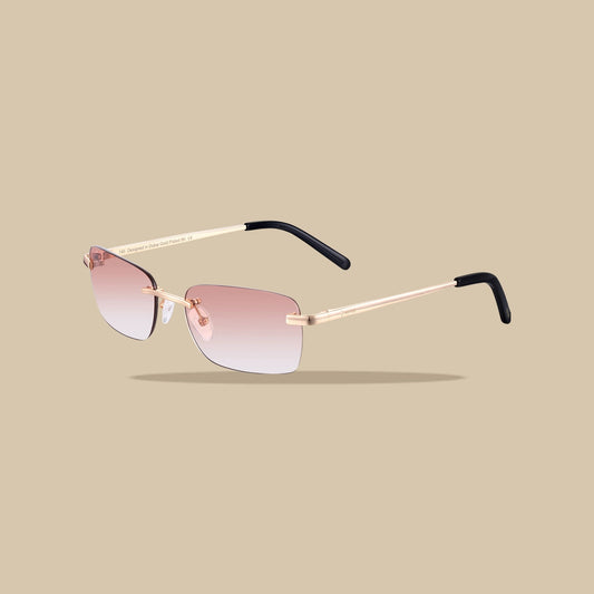 Brille Brauner Verlauf | 9K vergoldet, schwarze Bügel