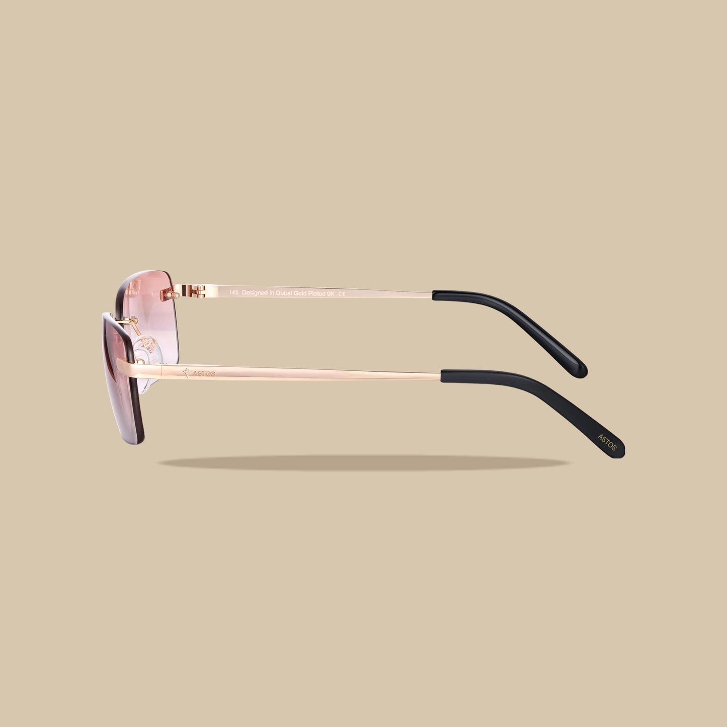 Brille Brauner Verlauf | 9K vergoldet, schwarze Bügel