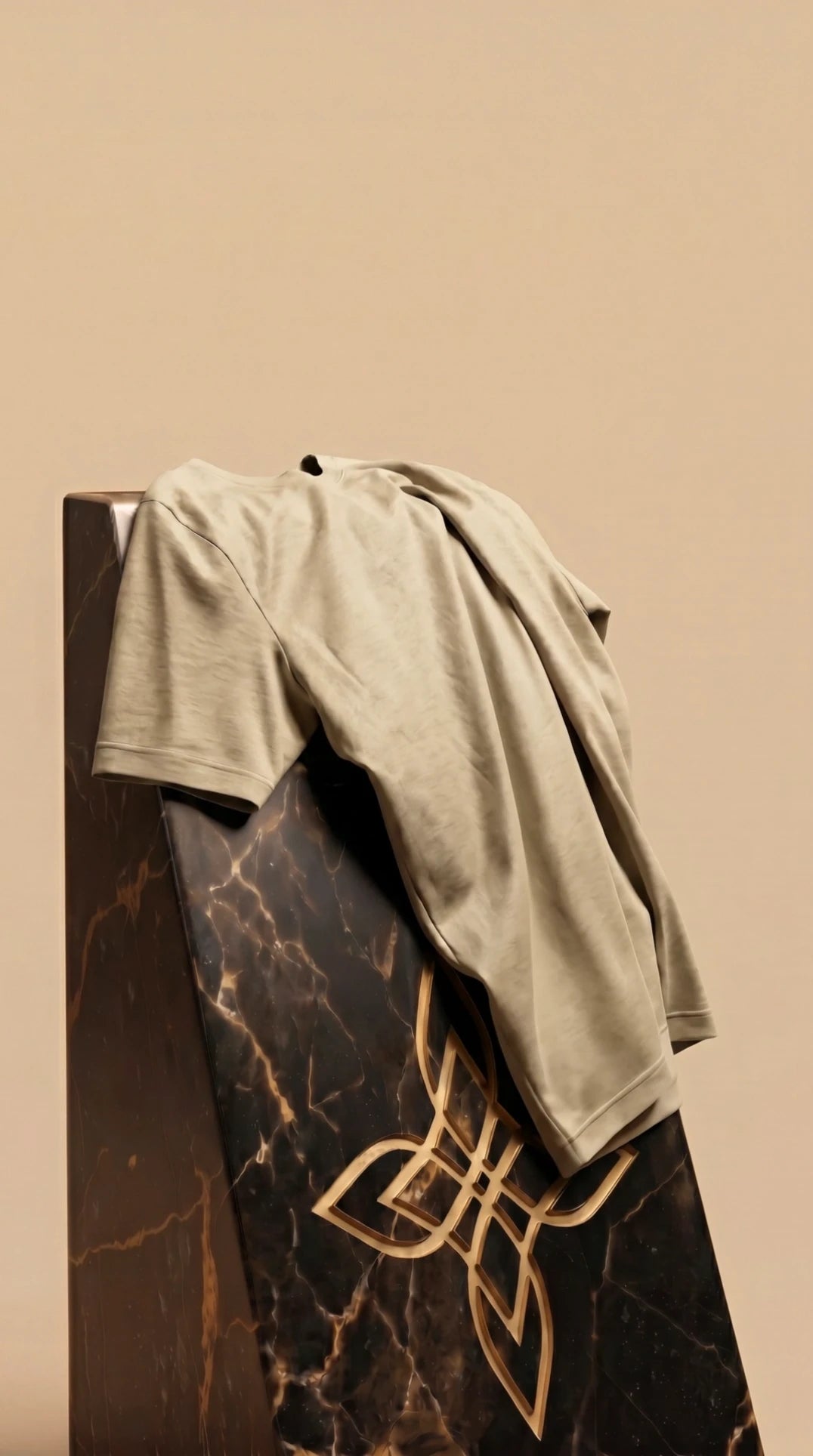 Premium glans shirt - Beige