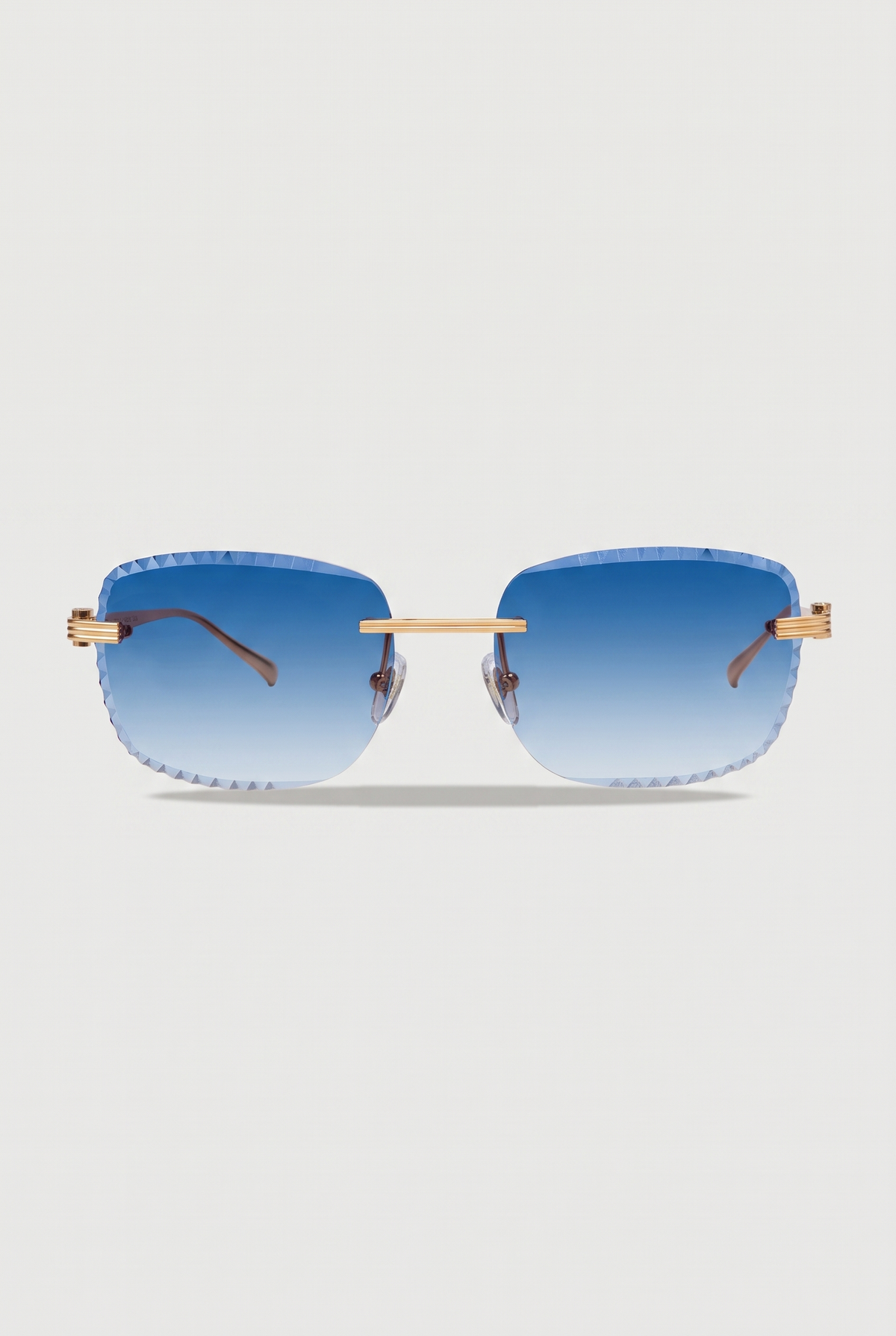 Eyewear Premium Diamond Cut zonnebril blauw met goud - vooraanzicht
