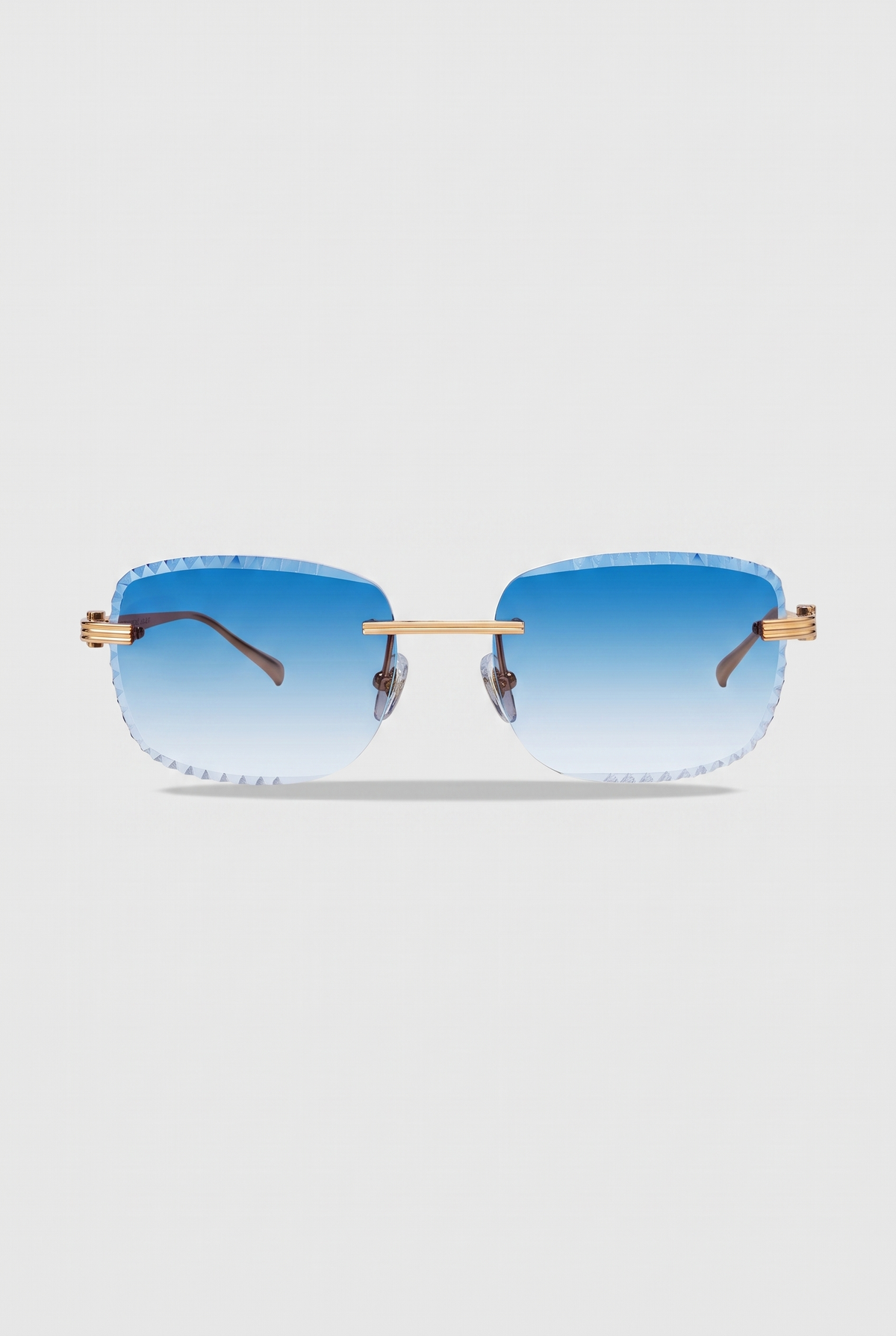 Eyewear Premium Diamond Cut zonnebril lichtblauw met goud - vooraanzicht