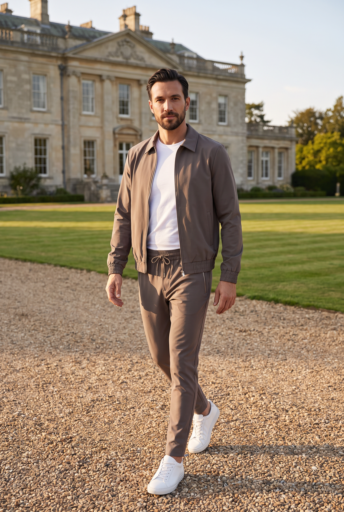 Astos tech suit bruin (taupe) - lifestyle voor landhuis