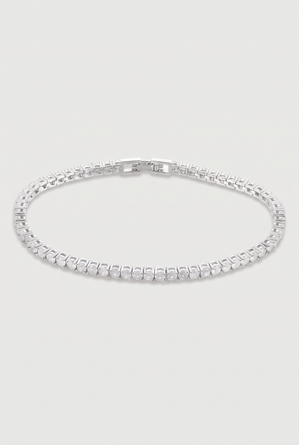 Astos tennis armband witgoud verguld - productfoto met sluiting