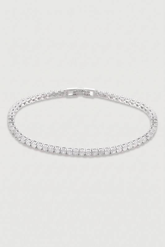 Astos tennis armband witgoud verguld - productfoto met sluiting