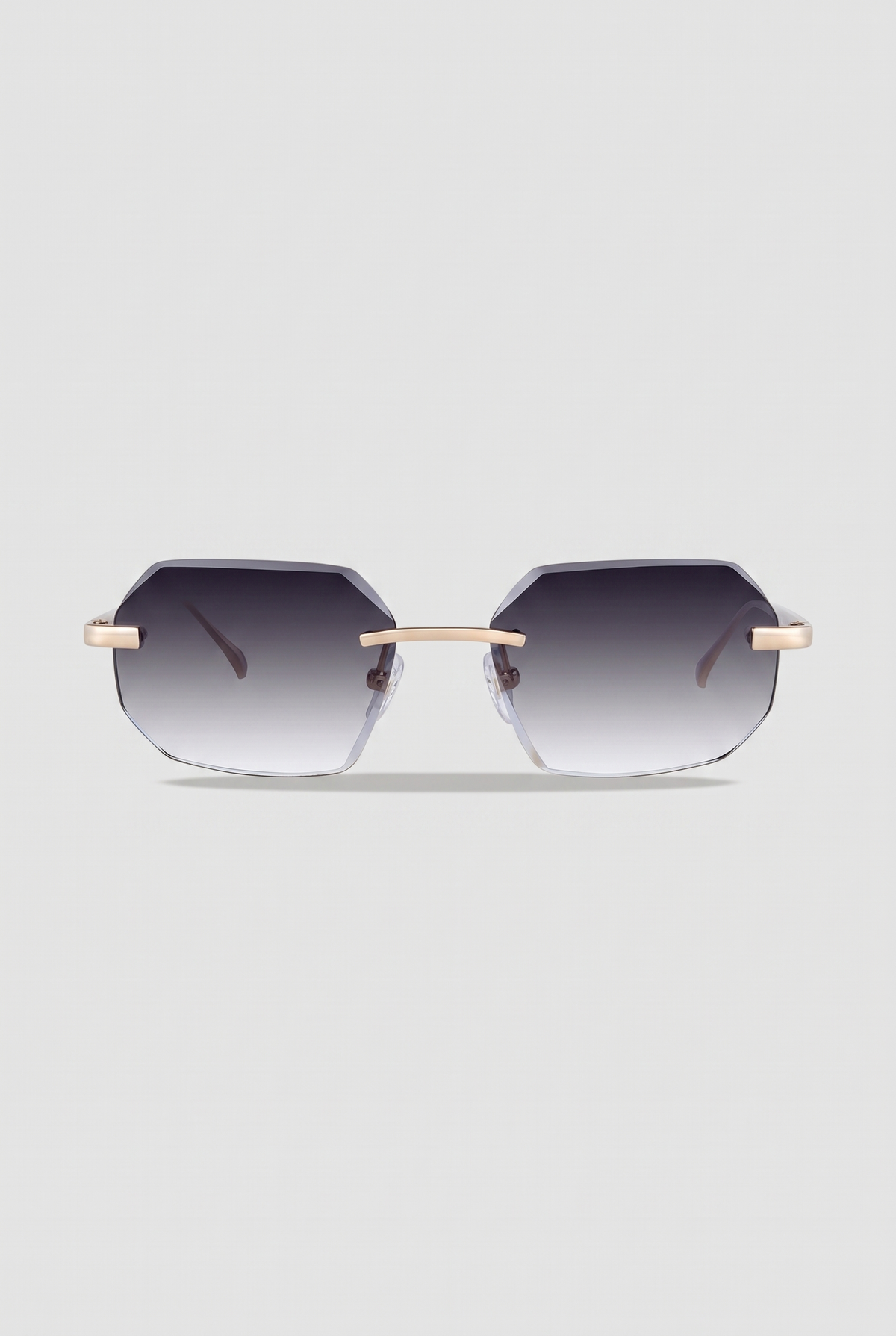 Astos Eyewear Diamond Cut Black - randloze zonnebril, vooraanzicht