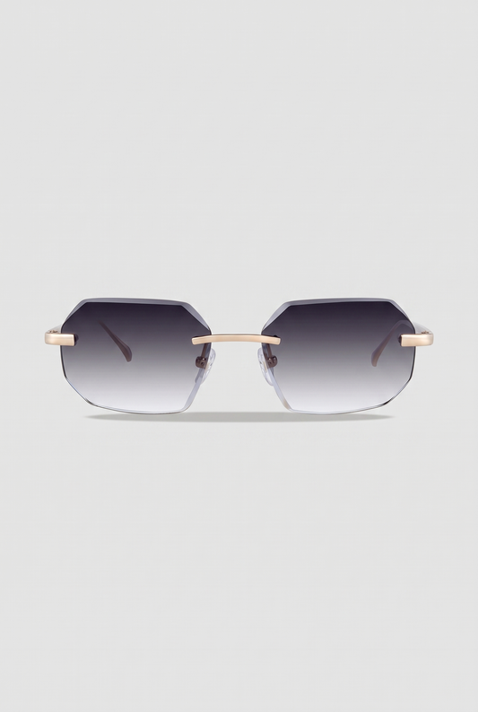 Astos Eyewear Diamond Cut Black - randloze zonnebril, vooraanzicht