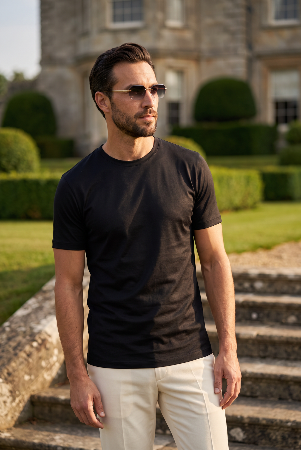 Astos Eyewear Diamond Cut Black - lifestyle bij landhuis
