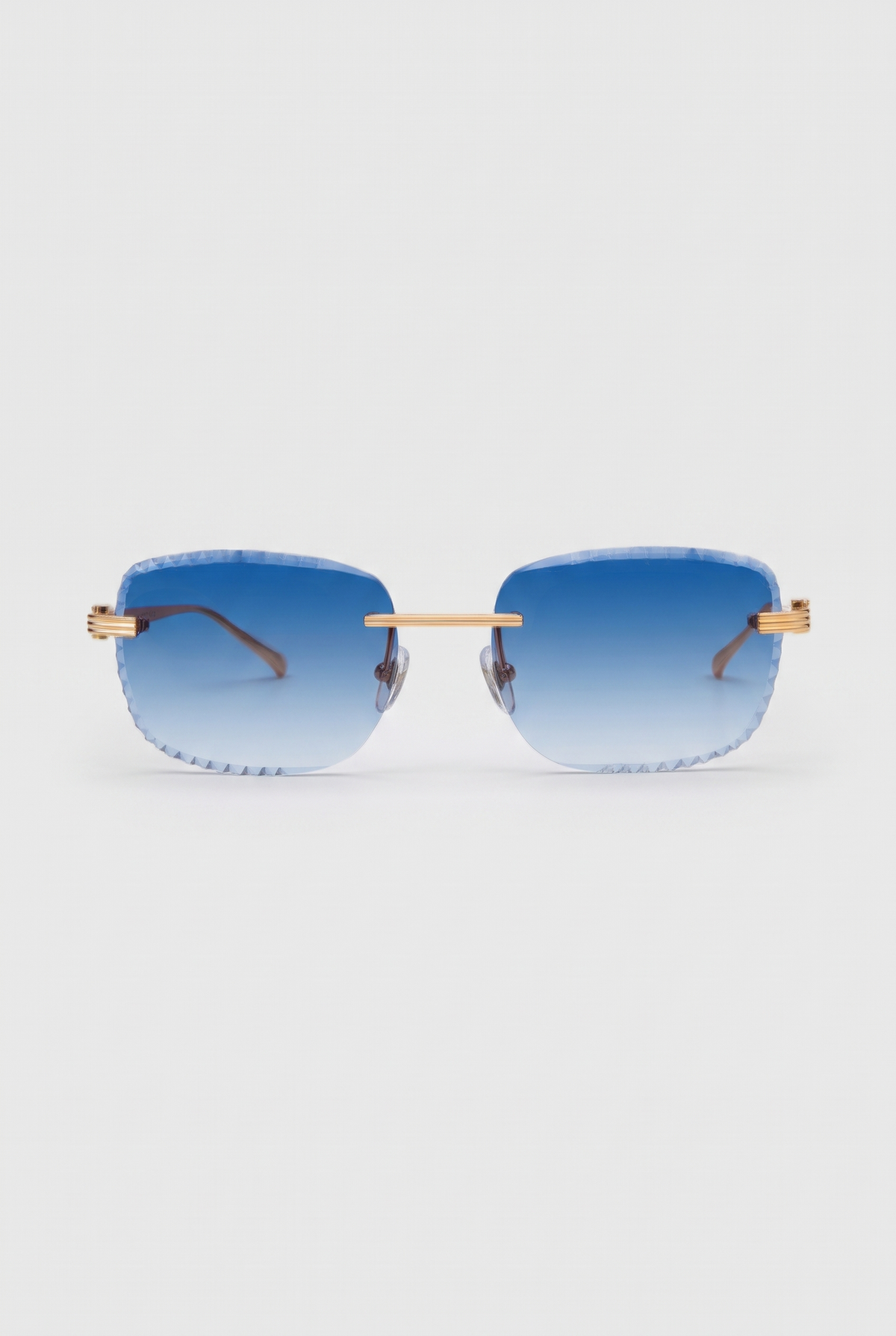Eyewear Premium Diamond Cut zonnebril blauw met goud - vooraanzicht