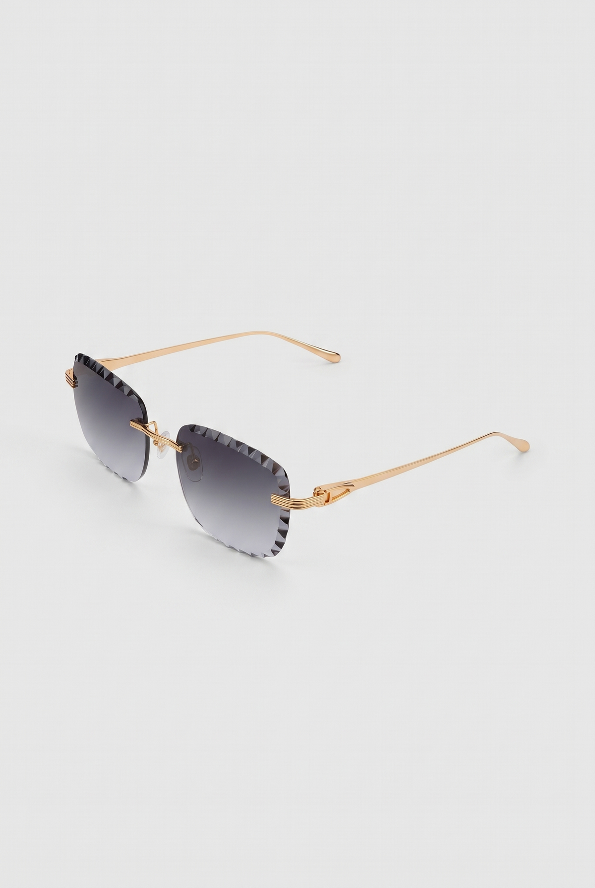 Eyewear Premium Diamond Cut zonnebril zwart met goud - schuin aanzicht