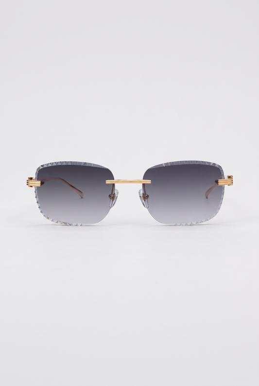 Eyewear Premium Diamond Cut zonnebril zwart met goud - vooraanzicht