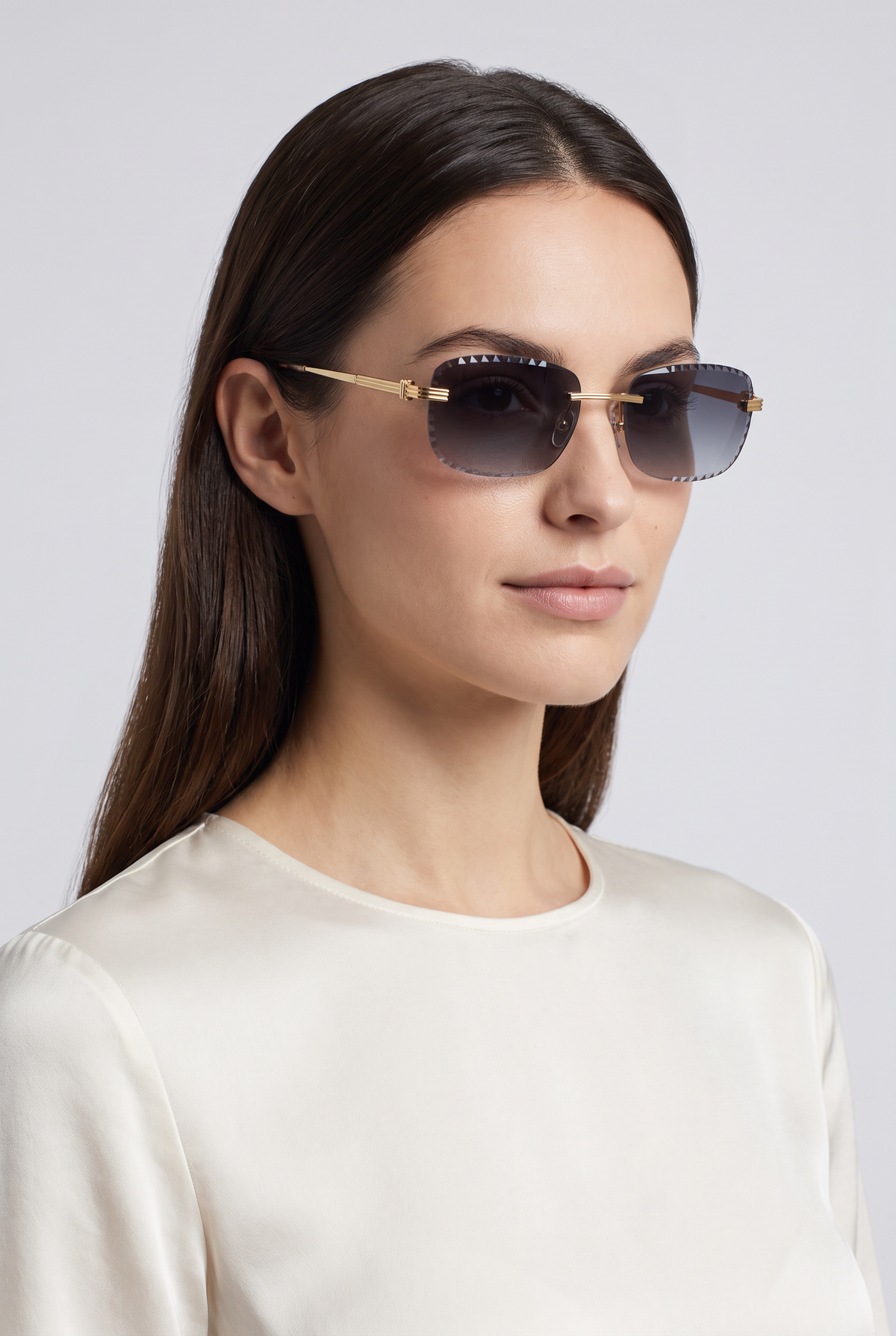Eyewear Premium Diamond Cut zonnebril zwart - gedragen door vrouwelijk model