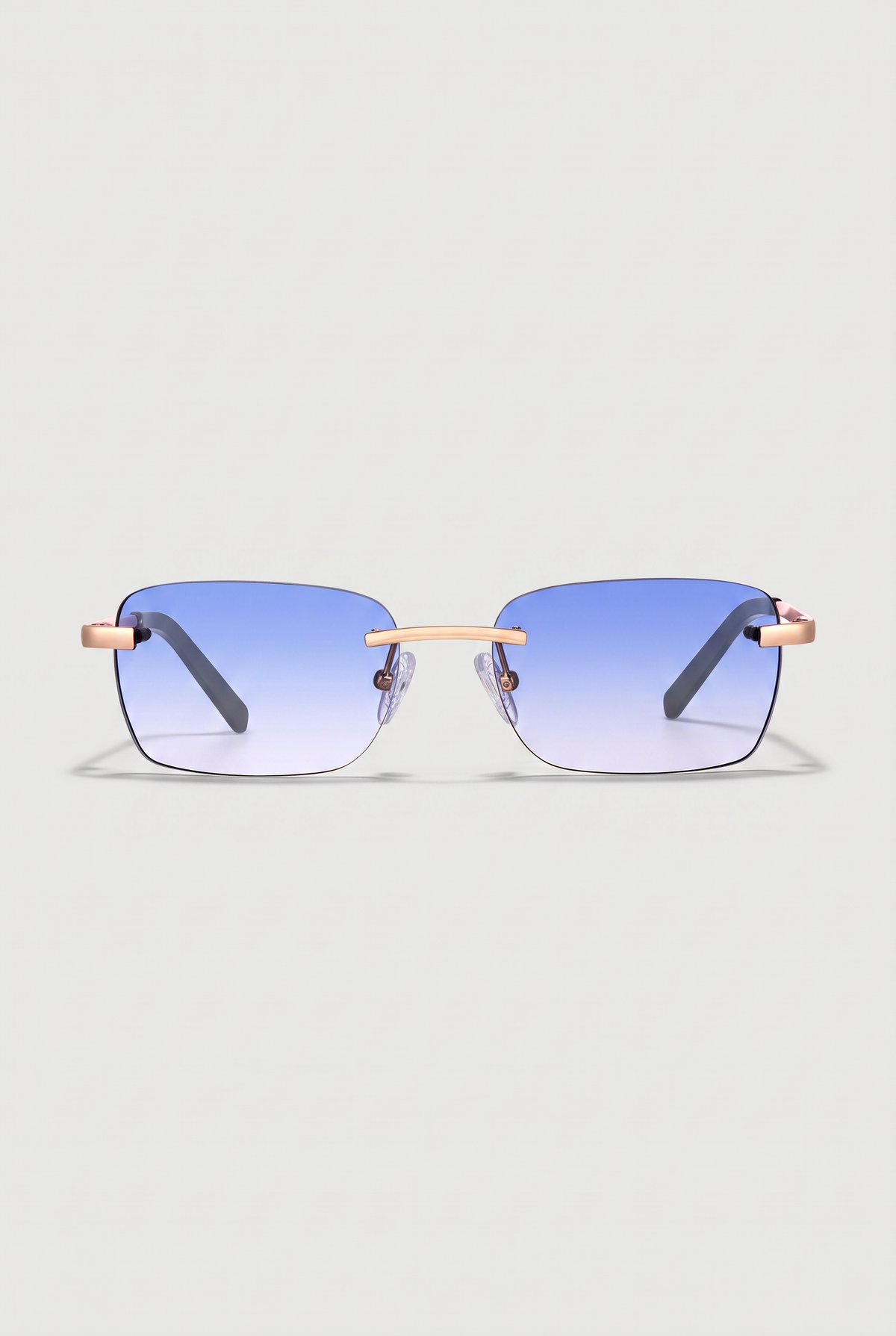 Astos Eyewear Blue Gradient zwarte poten - randloze zonnebril, vooraanzicht