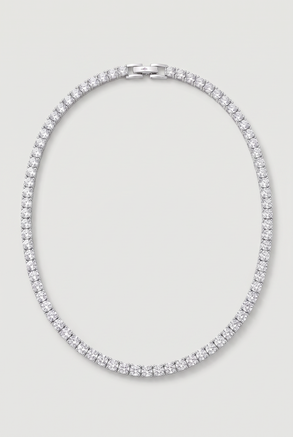 Astos tennis ketting witgoud verguld - productfoto met sluiting