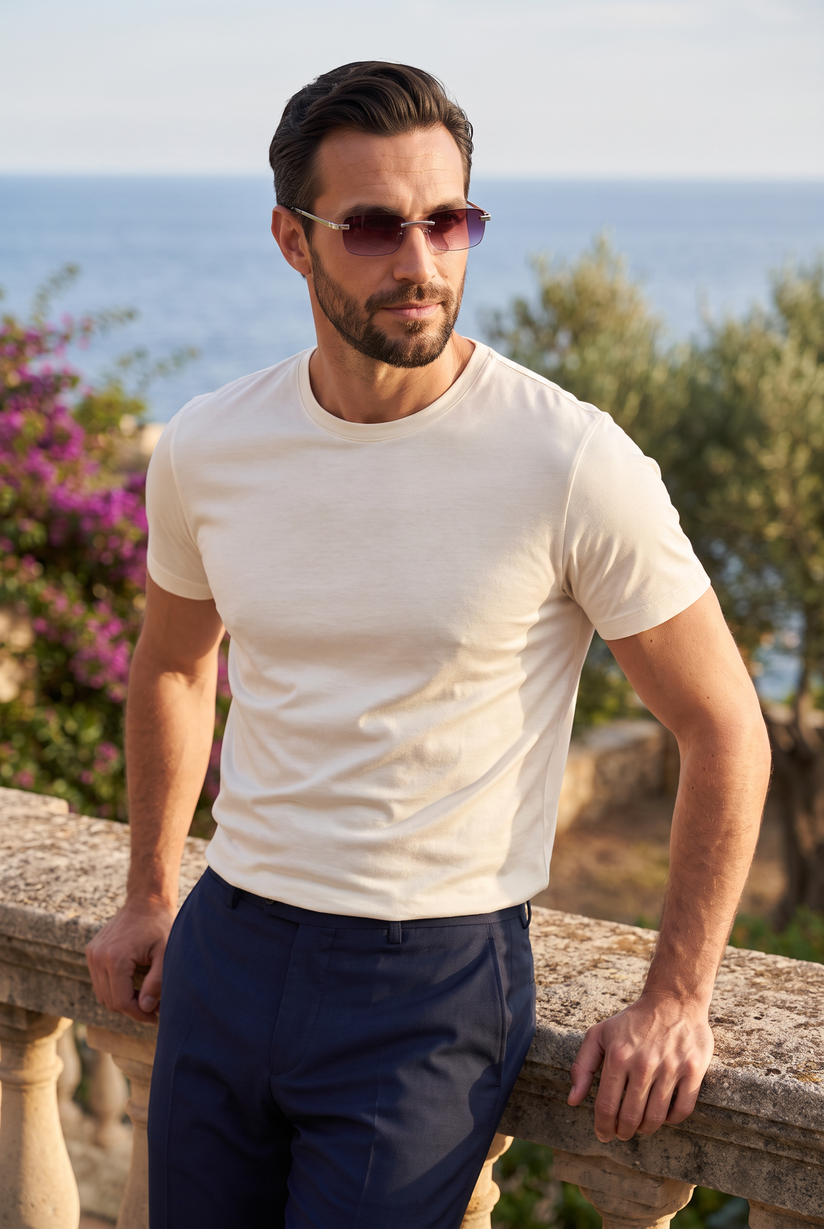 Eyewear Bordeaux Silver zonnebril - lifestyle op Rivièra-terras