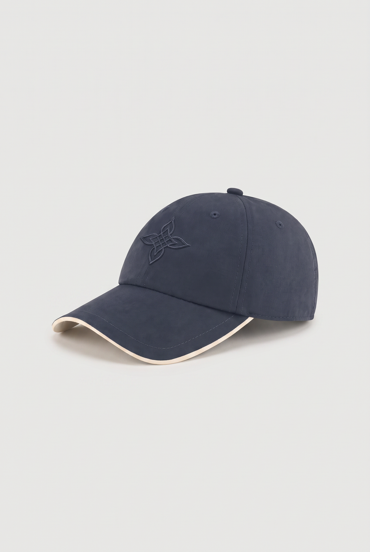 Baseball cap navy, productfoto schuin vooraanzicht