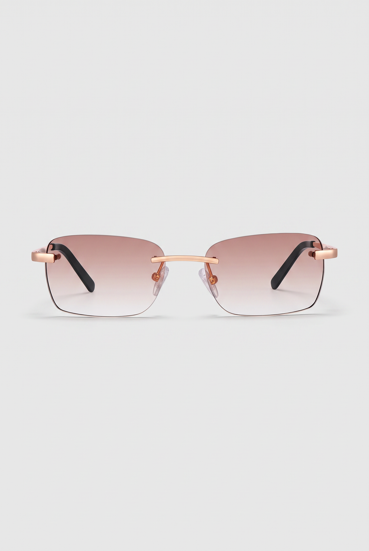 Astos Eyewear Brown Gradient zwarte poten - randloze zonnebril, vooraanzicht