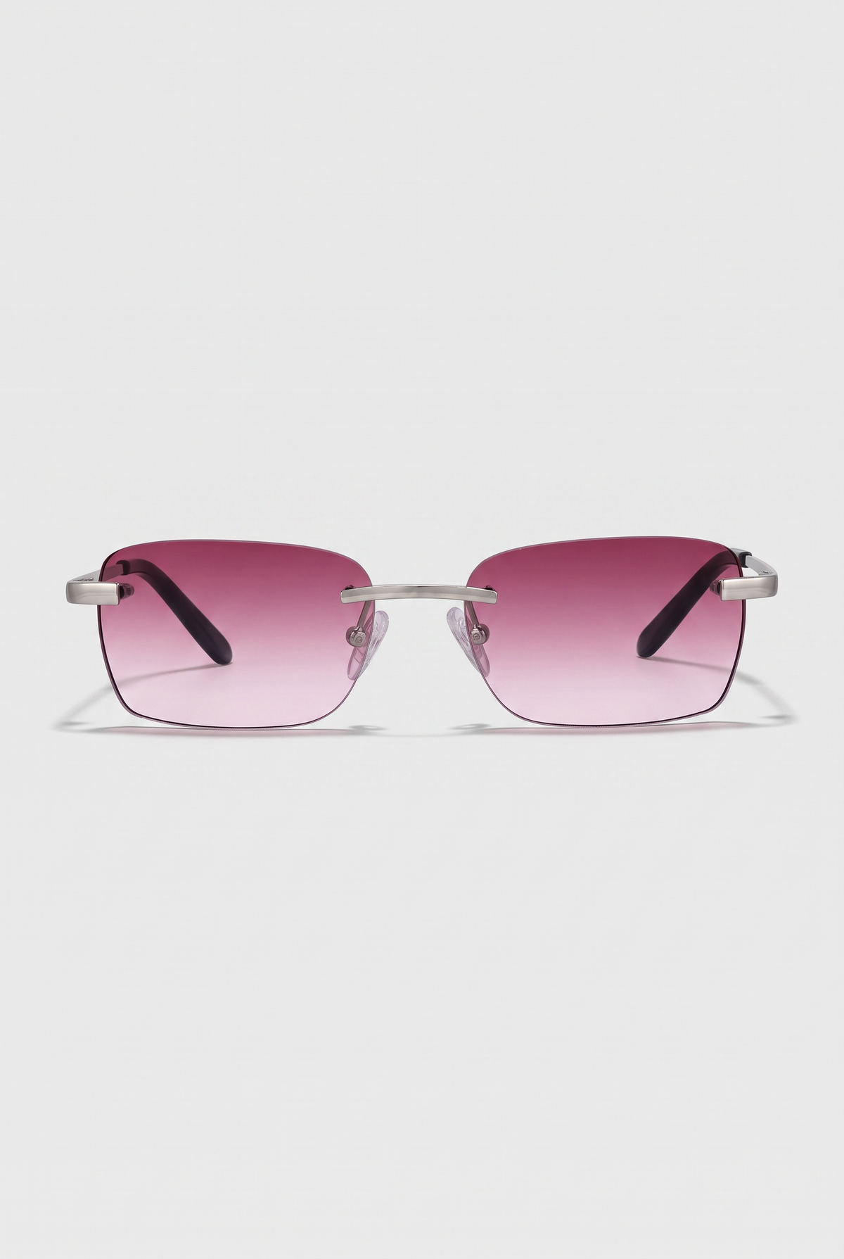 Eyewear Bordeaux Silver zonnebril roze-bordeaux glazen zilver montuur - vooraanzicht