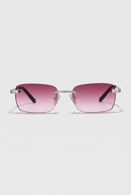 Eyewear Bordeaux Silver zonnebril roze-bordeaux glazen zilver montuur - vooraanzicht