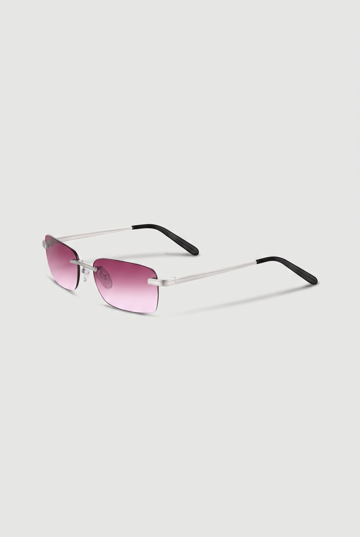 Eyewear Bordeaux Silver zonnebril roze-bordeaux glazen zilver montuur - schuin aanzicht