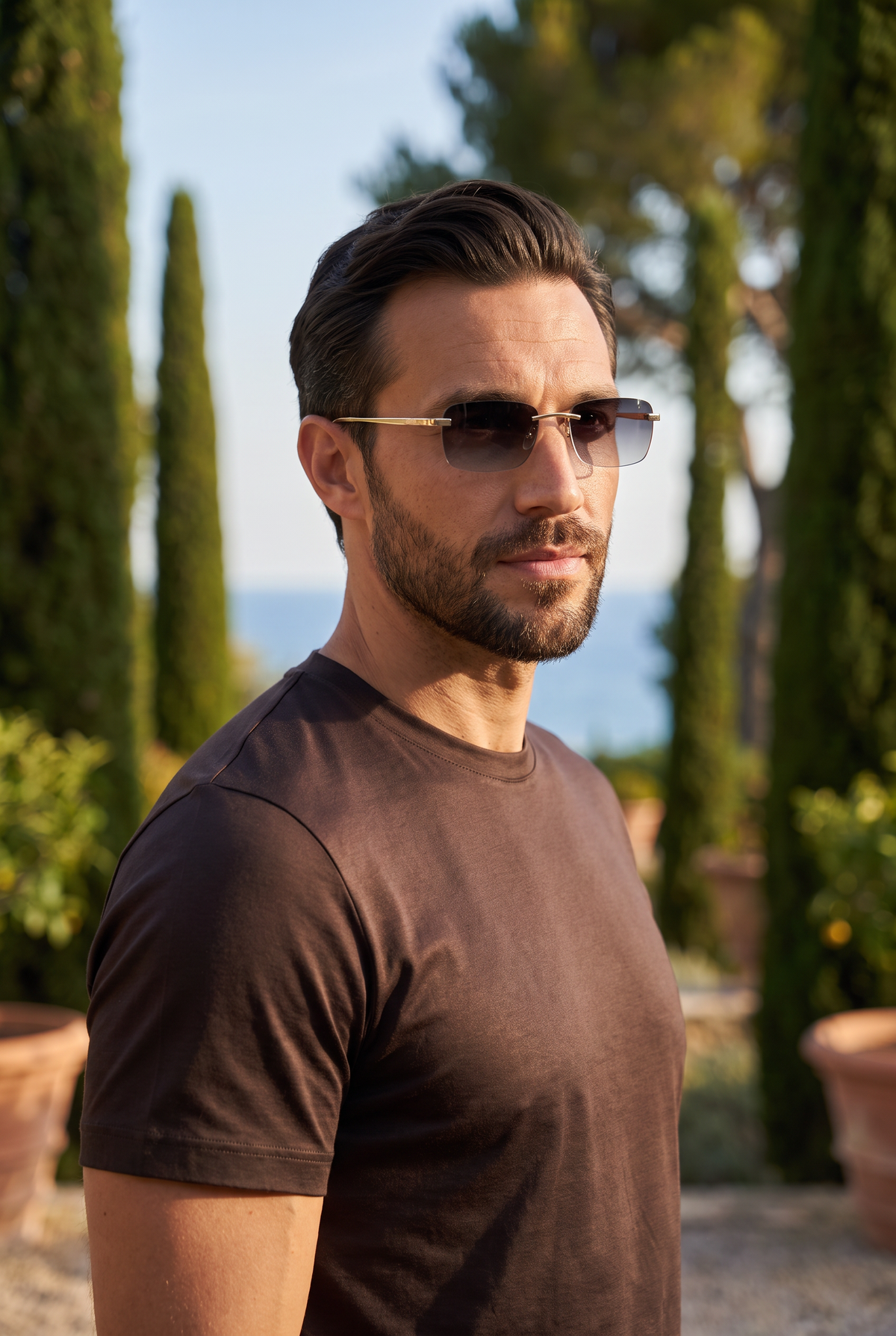 Astos Eyewear Black Gradient - lifestyle in villatuin aan de Rivièra
