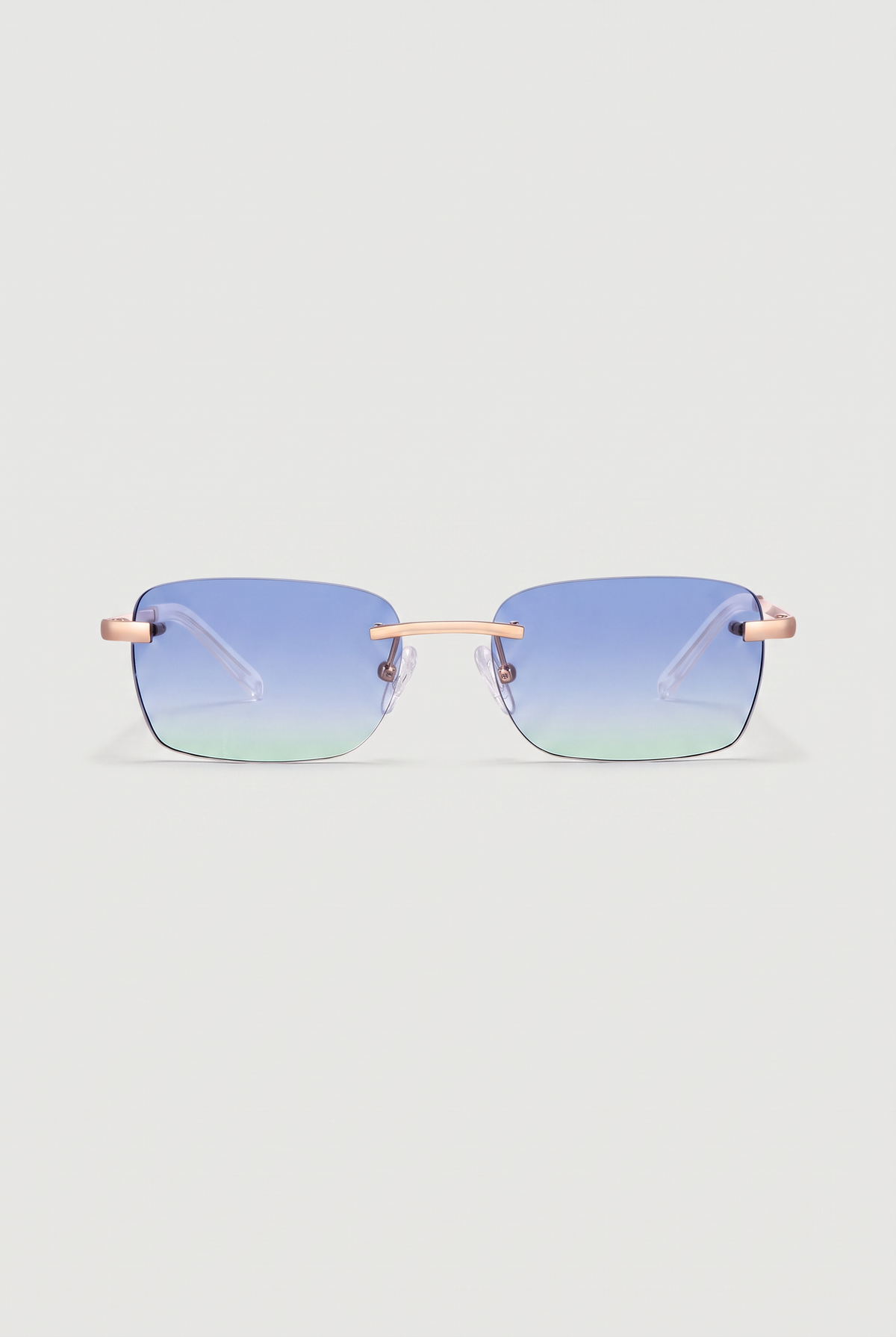 Astos Eyewear Blue Gradient witte poten - randloze zonnebril, vooraanzicht