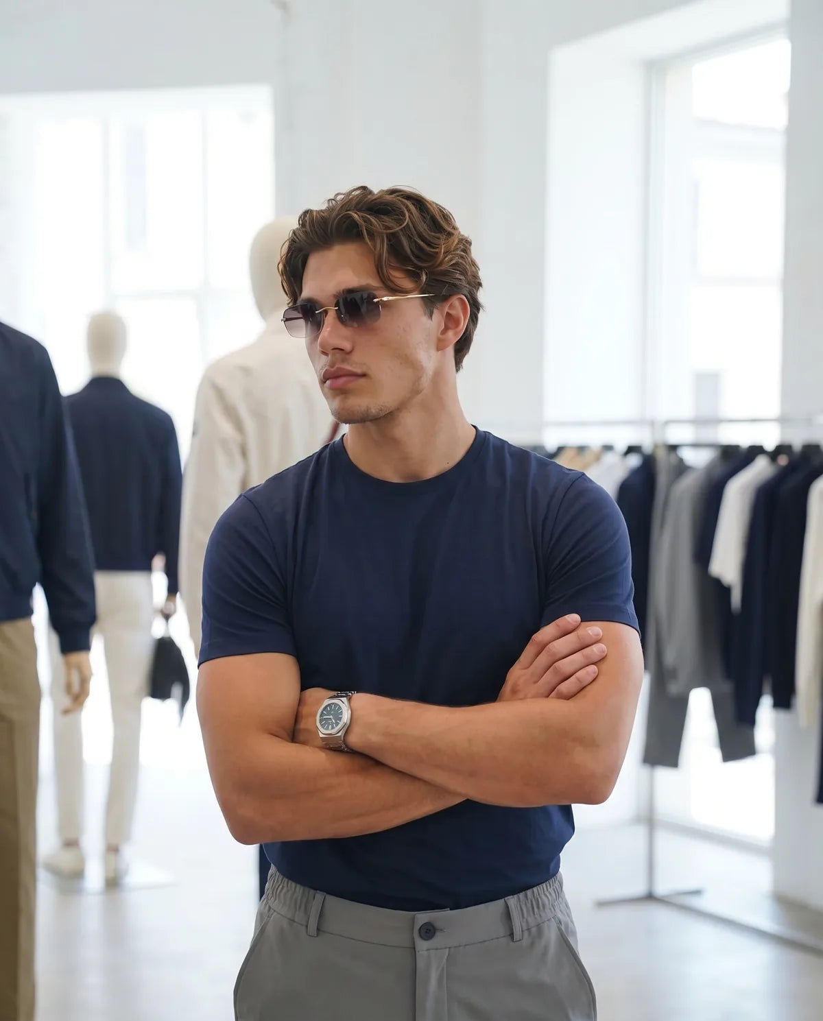 Premium glans shirt - Navy