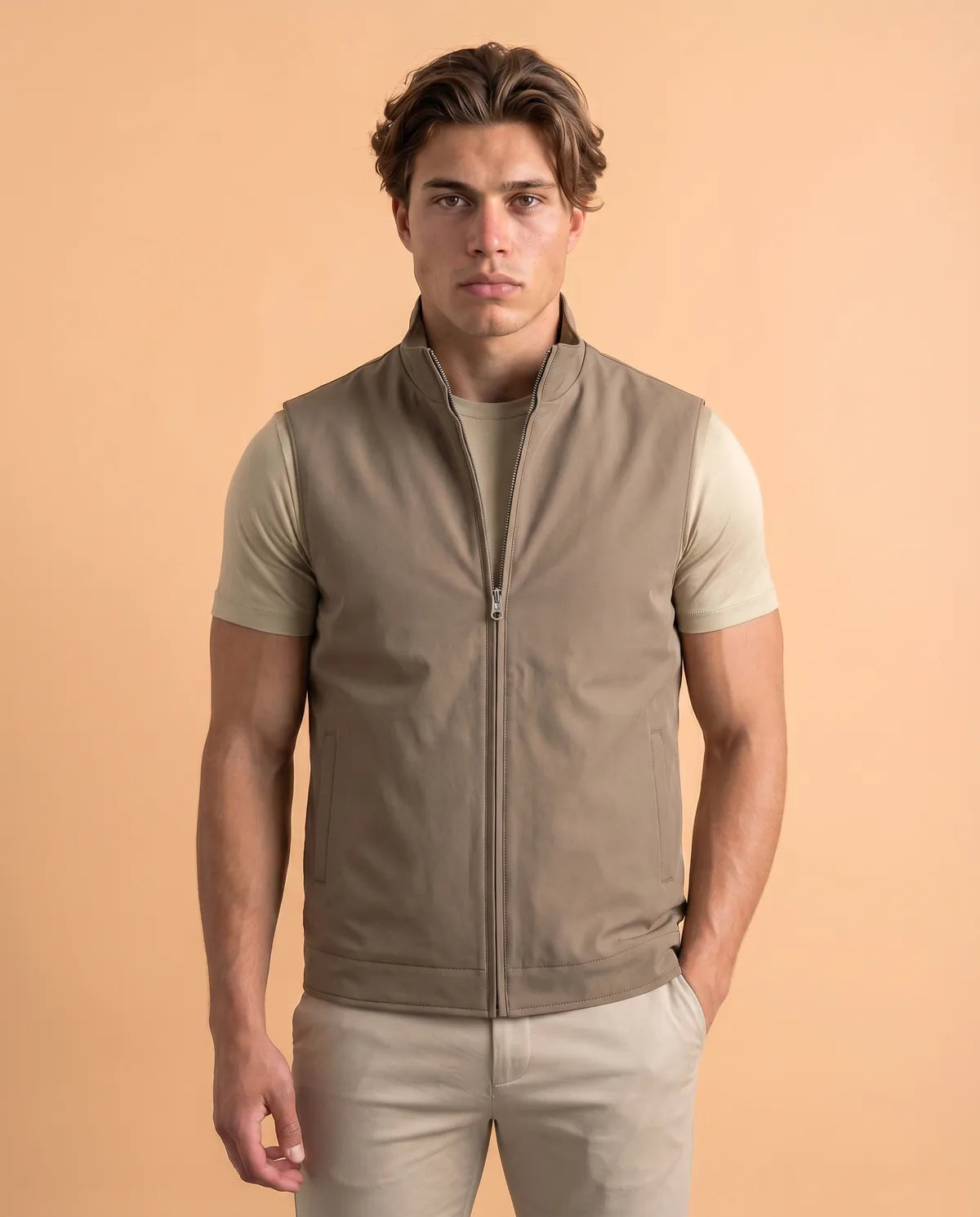 Tweezijdige Bodywarmer - Beige