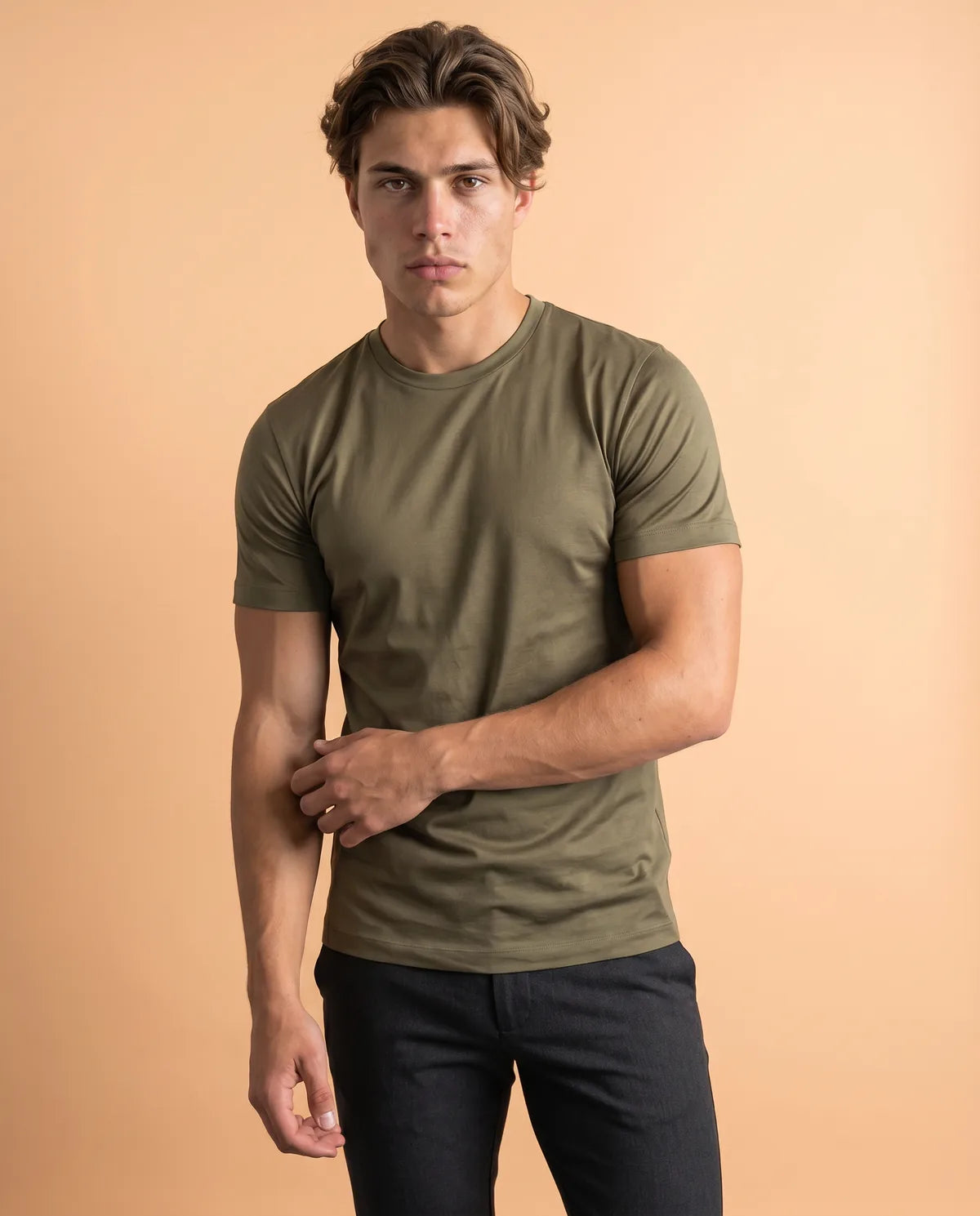 Premium glans shirt - Bruin