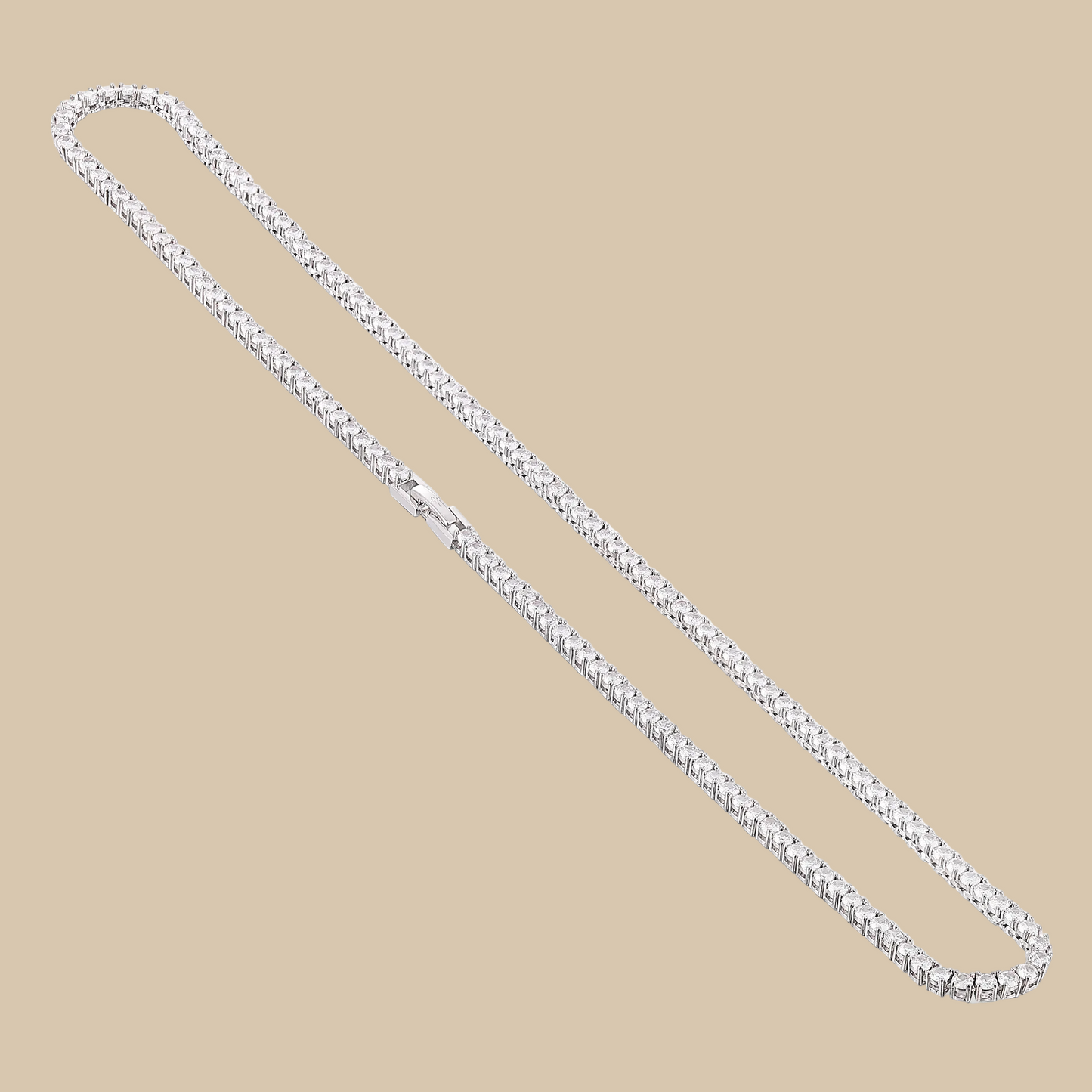 Tennis Chain - White Gold Plated