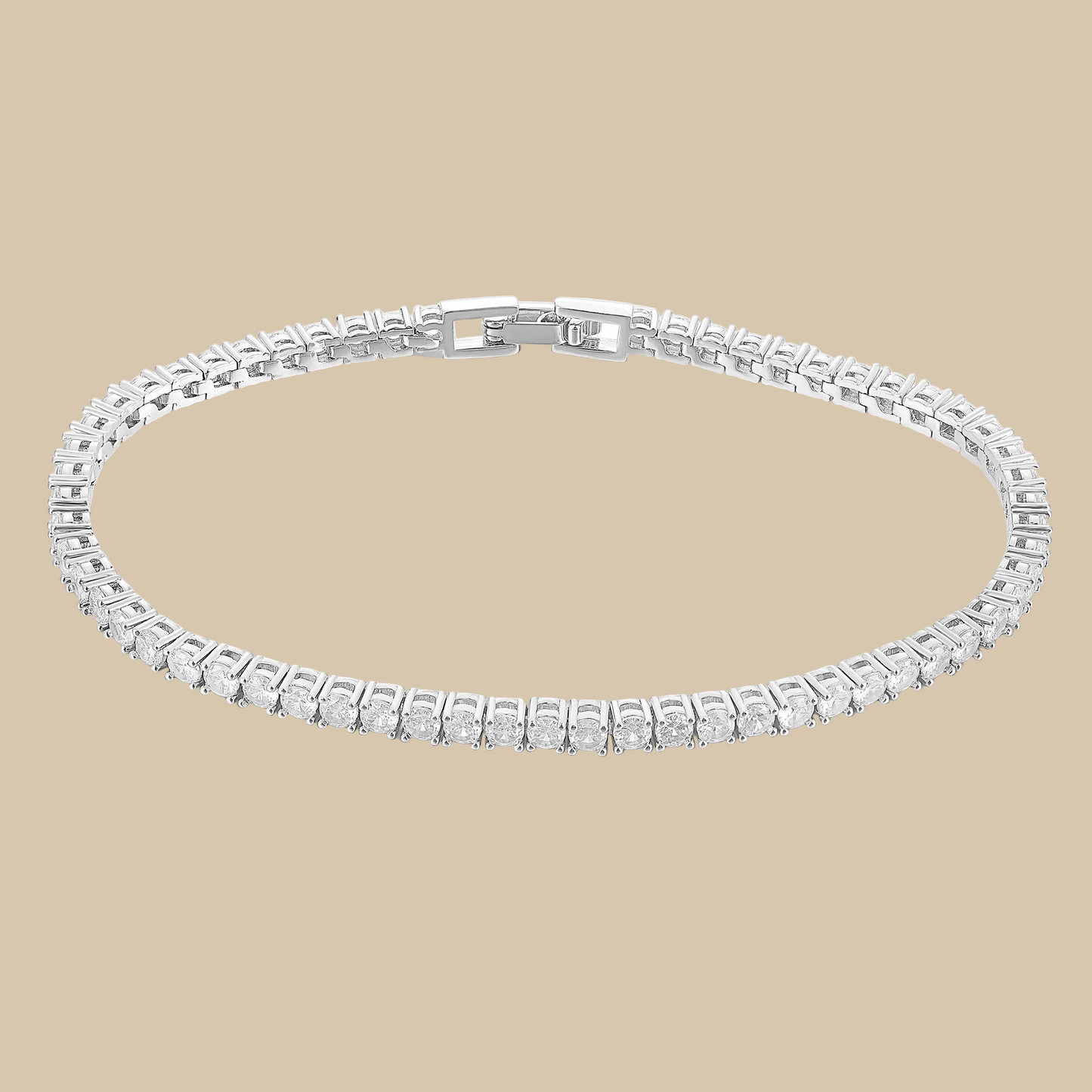 Tennis Bracelet - White Gold Plated